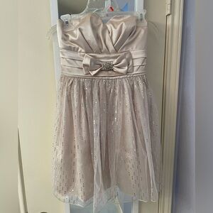 Special occasion Off white strapless empire waist mini dress